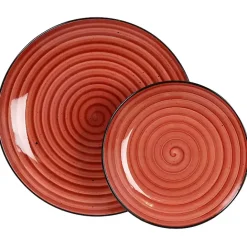 Online Kirklands Home Gia Stoneware 24-pc. Dinnerware Set Red