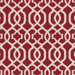 Hot Kirklands Home Red New Geometric Round Edge Outdoor Chair Cushion