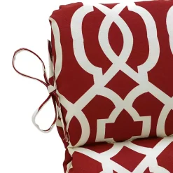 Hot Kirklands Home Red New Geometric Round Edge Outdoor Chair Cushion