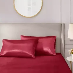 New Kirklands Home Satin Standard 2-pc. Pillow Case Set Red