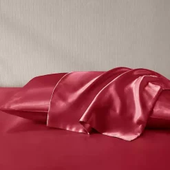 New Kirklands Home Satin Standard 2-pc. Pillow Case Set Red