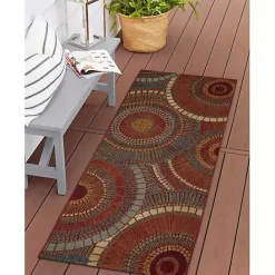 Online Kirklands Home Spheres Indoor/Outdoor Runner, 1x4 Red