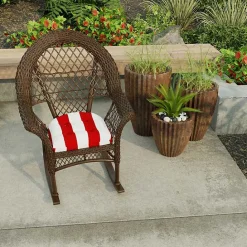 Hot Kirklands Home Red Stripe French 2-pc. Outdoor Wicker Cushion Set
