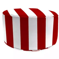 Outlet Kirklands Home Striped Cabana Outdoor Pouf Red