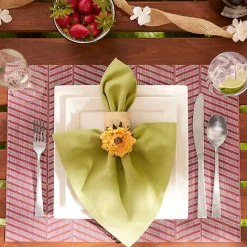 Best Kirklands Home Textu Twill Weave Placemats, Set of 6 Red