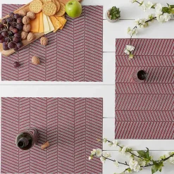Best Kirklands Home Textu Twill Weave Placemats, Set of 6 Red