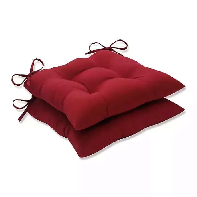 Online Kirklands Home Tufted Square Outdoor Seat Cushions, Set of 2 Red