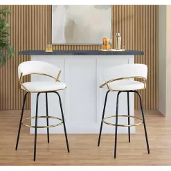 Outlet Kirklands Home Remy Swivel Bar Stools, Set of 2 White