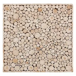 Online Kirklands Home Repurposed Wood Logs Square Coffee Table Tan