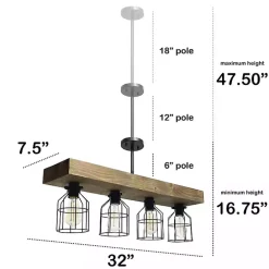 Online Kirklands Home Restored Wood 4-Light Pendant Light