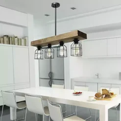 Online Kirklands Home Restored Wood 4-Light Pendant Light