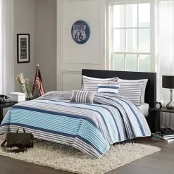 Clearance Kirklands Home Reversible Stripes 4-pc. Twin/Twin XL Quilt Set