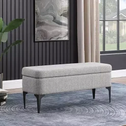 Outlet Kirklands Home Ricardo Woven Storage Bench Gray