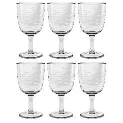 Discount Kirklands Home Ripple Shatterproof Goblet Glasses, Set of 6 Clear