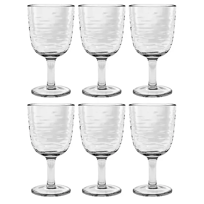 Discount Kirklands Home Ripple Shatterproof Goblet Glasses, Set of 6 Clear