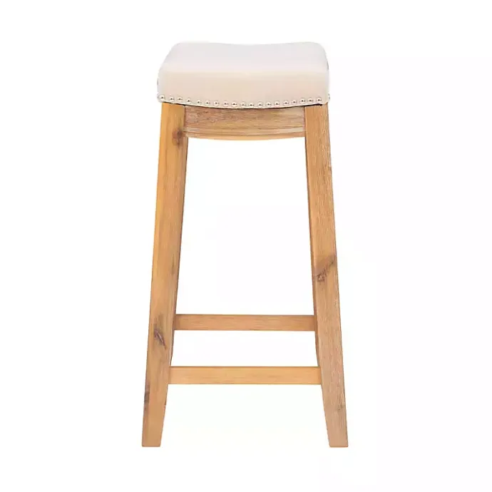 Kirklands Home Riverdale Acacia Wood Counter Stool White