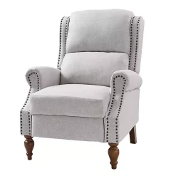 Clearance Kirklands Home Rosalie Oatmeal Upholstered Manual Recliner White