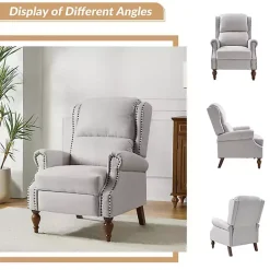 Clearance Kirklands Home Rosalie Oatmeal Upholstered Manual Recliner White
