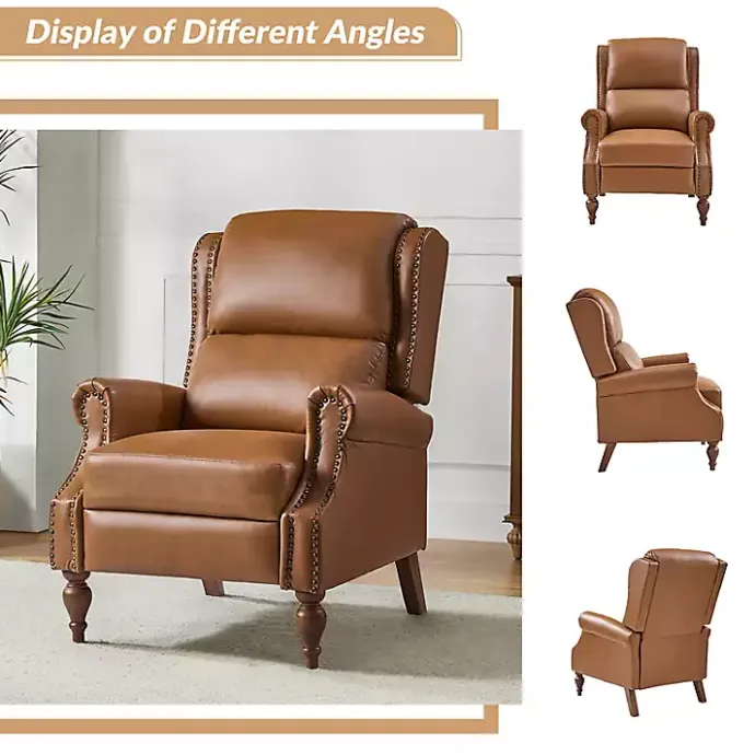 Best Kirklands Home Rosalie Faux Leather Manual Recliner Tan