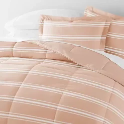 Online Kirklands Home Rose Striped Reversible 3-pc. King Comforter Set Pink