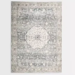 Online Kirklands Home Rosette Dusty Aqua Area Rug, 5x7