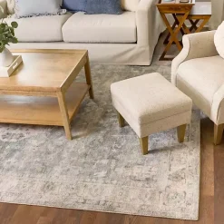 Hot Kirklands Home Rosette Dusty Aqua Area Rug, 7x9