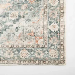 Discount Kirklands Home Rosette Green and Ivory Area Rug, 7x9