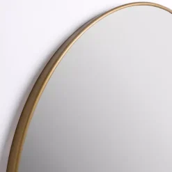 Kirklands Home Round Antique Brass Nouveau Wall Mirror