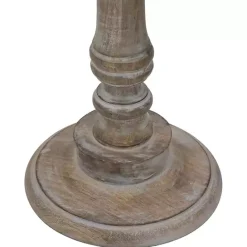 Clearance Kirklands Home Round Antique Etched Pedestal Accent Table Gray