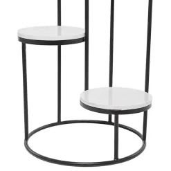Clearance Kirklands Home Round Black and White Marble 4-Tier Plant Stand