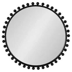 Sale Kirklands Home Round Black Beaded Metal Wall Mirror