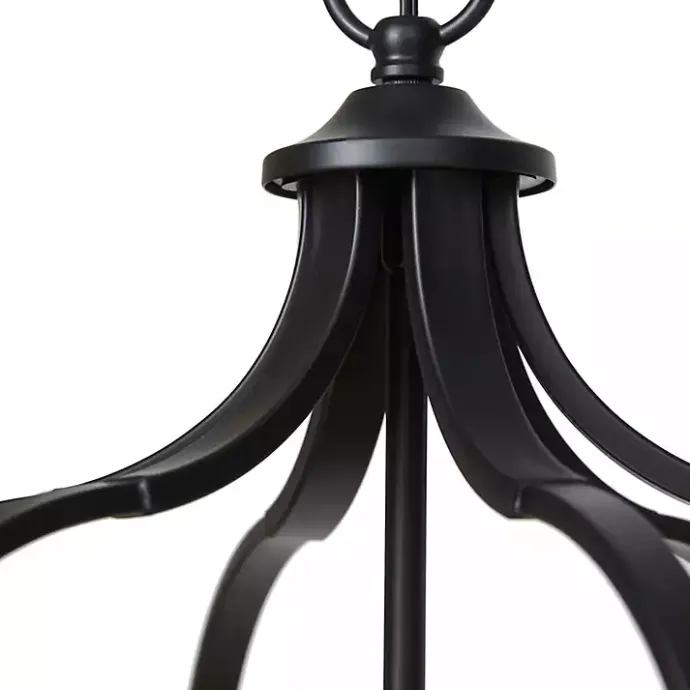 Discount Kirklands Home Round Iron Ornate Pendant Light Black