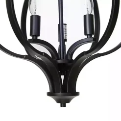 Discount Kirklands Home Round Iron Ornate Pendant Light Black