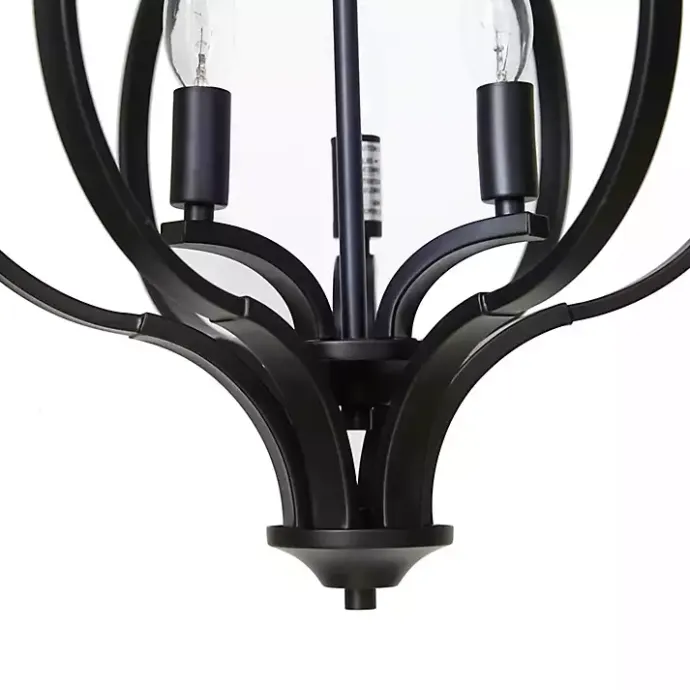 Discount Kirklands Home Round Iron Ornate Pendant Light Black