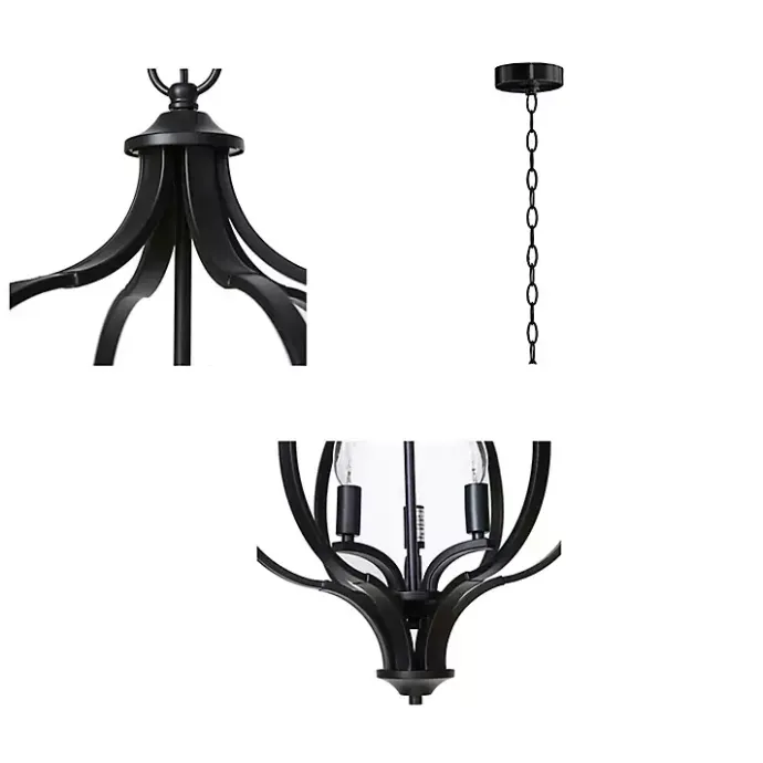 Discount Kirklands Home Round Iron Ornate Pendant Light Black