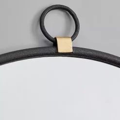Clearance Kirklands Home Round Metal Mirror with Ring Black