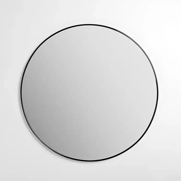Best Kirklands Home Round Black Nouveau Linear Wall Mirror, 38 in.