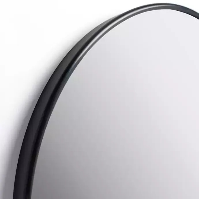 Best Kirklands Home Round Black Nouveau Linear Wall Mirror, 38 in.