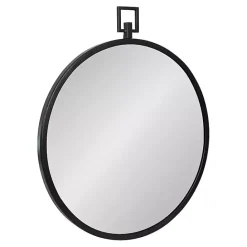 Hot Kirklands Home Round Black Tabb Metal Wall Mirror