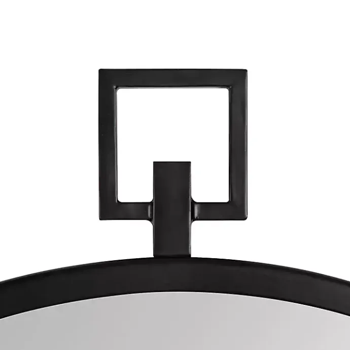 Hot Kirklands Home Round Black Tabb Metal Wall Mirror