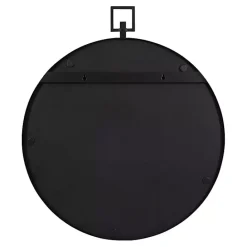 Hot Kirklands Home Round Black Tabb Metal Wall Mirror