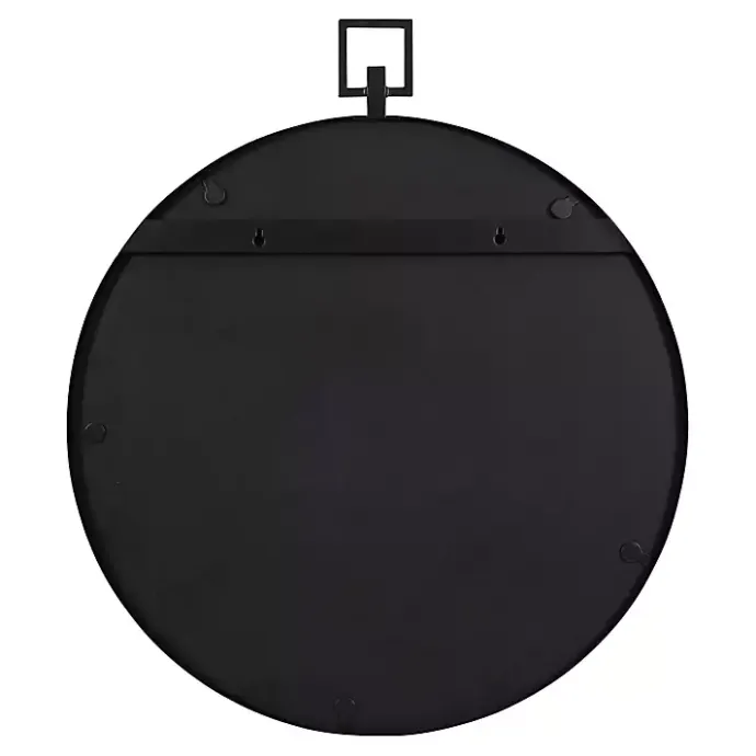 Hot Kirklands Home Round Black Tabb Metal Wall Mirror