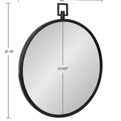 Hot Kirklands Home Round Black Tabb Metal Wall Mirror