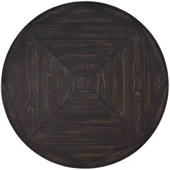 New Kirklands Home Round Wood Flared Base Coffee Table Black
