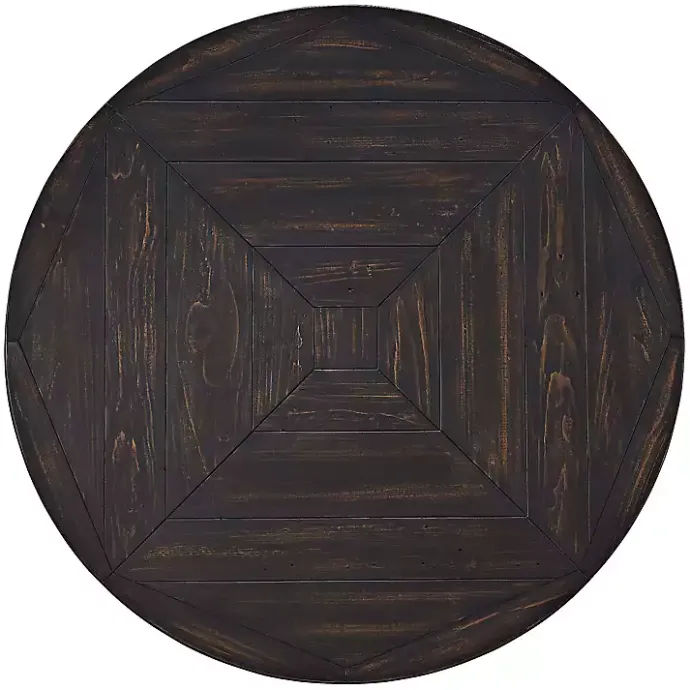 New Kirklands Home Round Wood Flared Base Coffee Table Black