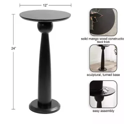 Sale Kirklands Home Round Wood Jess Accent Table Black