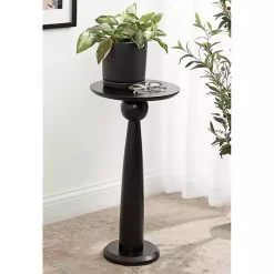 Sale Kirklands Home Round Wood Jess Accent Table Black
