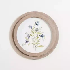 New Kirklands Home Round Blue Florals II Framed Art Print