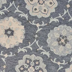 Best Kirklands Home Round Geometric Floral Area Rug, 4x4 Blue
