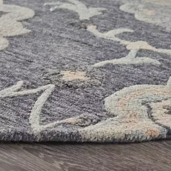 Best Kirklands Home Round Geometric Floral Area Rug, 4x4 Blue